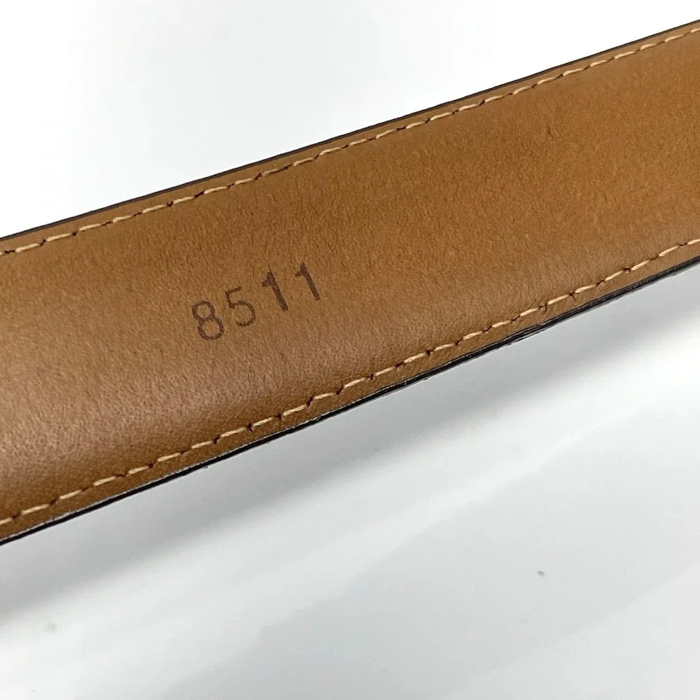 Men's 46 Full Grain Leather Dress Belt Solid Brass Buckle Reptile Style USA Made